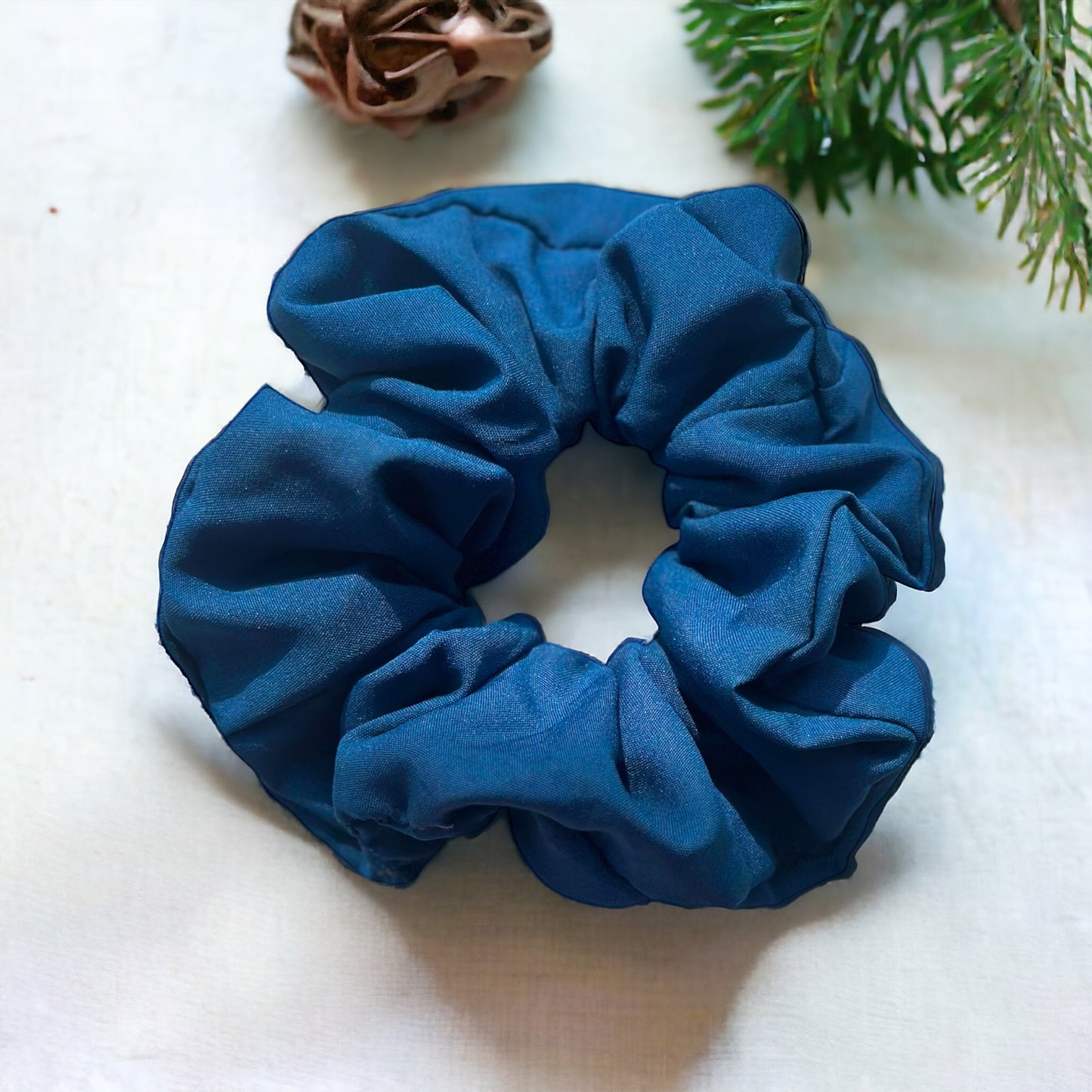 Blue Scrunchie for Women | Soft & Stretchy Hair Accessory | Handmade Crease-Free Elastic Scrunchie | Stylish & Comfortable Hold"