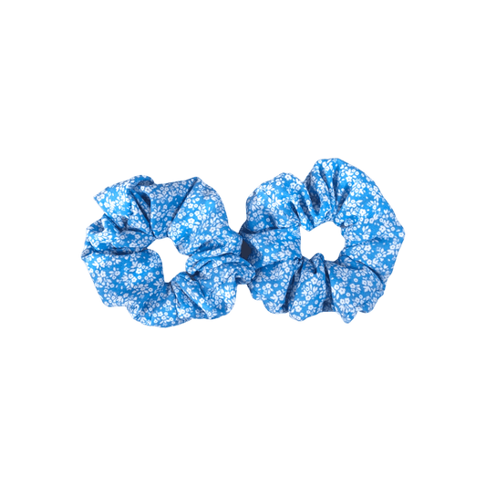 "Dual Bloom Floral Scrunchie Set: Double the Petal Perfection"