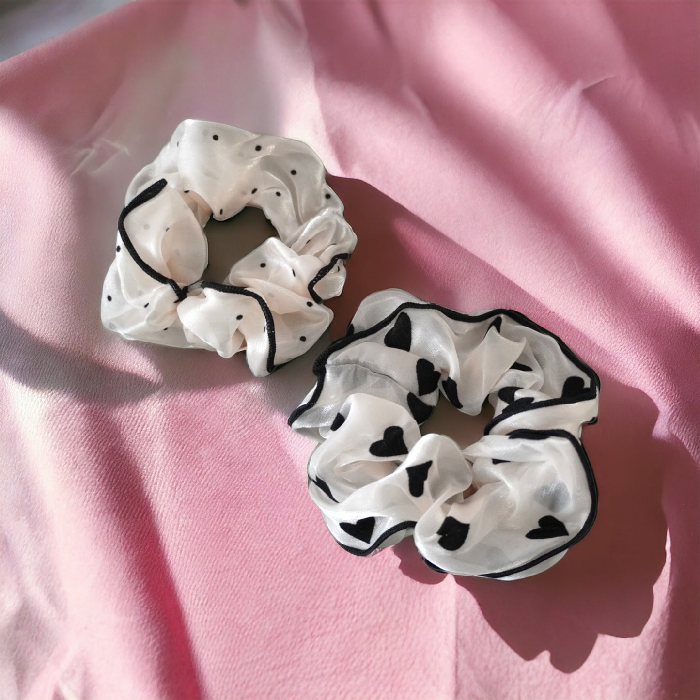 White Combo Small Scrunchies Set | Handmade, Soft & Durable Hair Accessories | Perfect for All Hair Types"