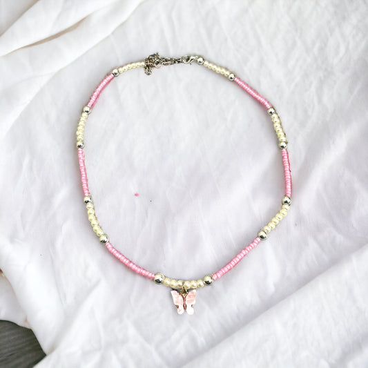 Pink Beaded Necklace – Elegant & Stylish Jewelry for Women